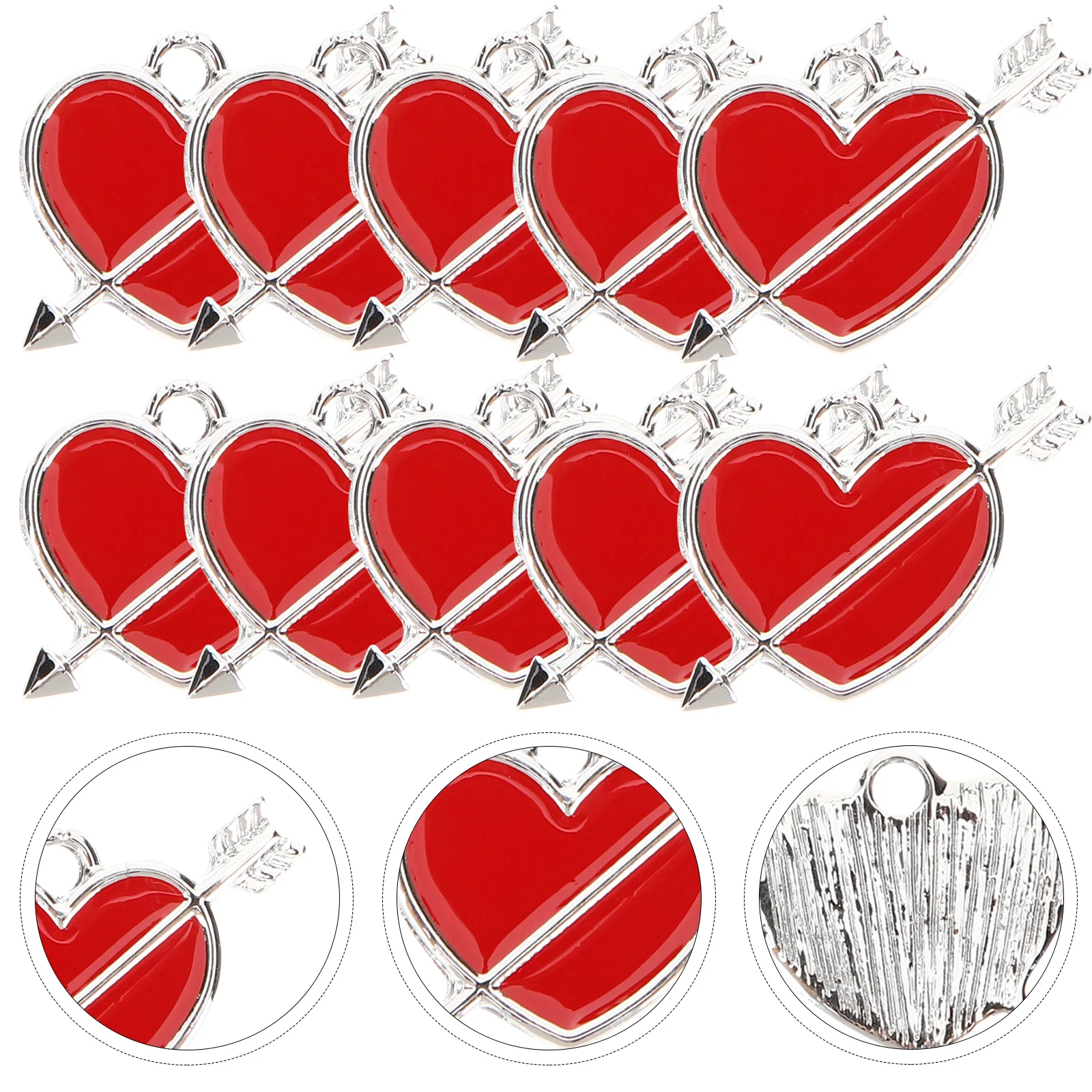 10 قطعة قلادة القلب كيوبيد السهم سحر ل عقد دي اي واي سوار سلسلة المفاتيح هدايا العيد مجوهرات سحر قلادة مجوهرات