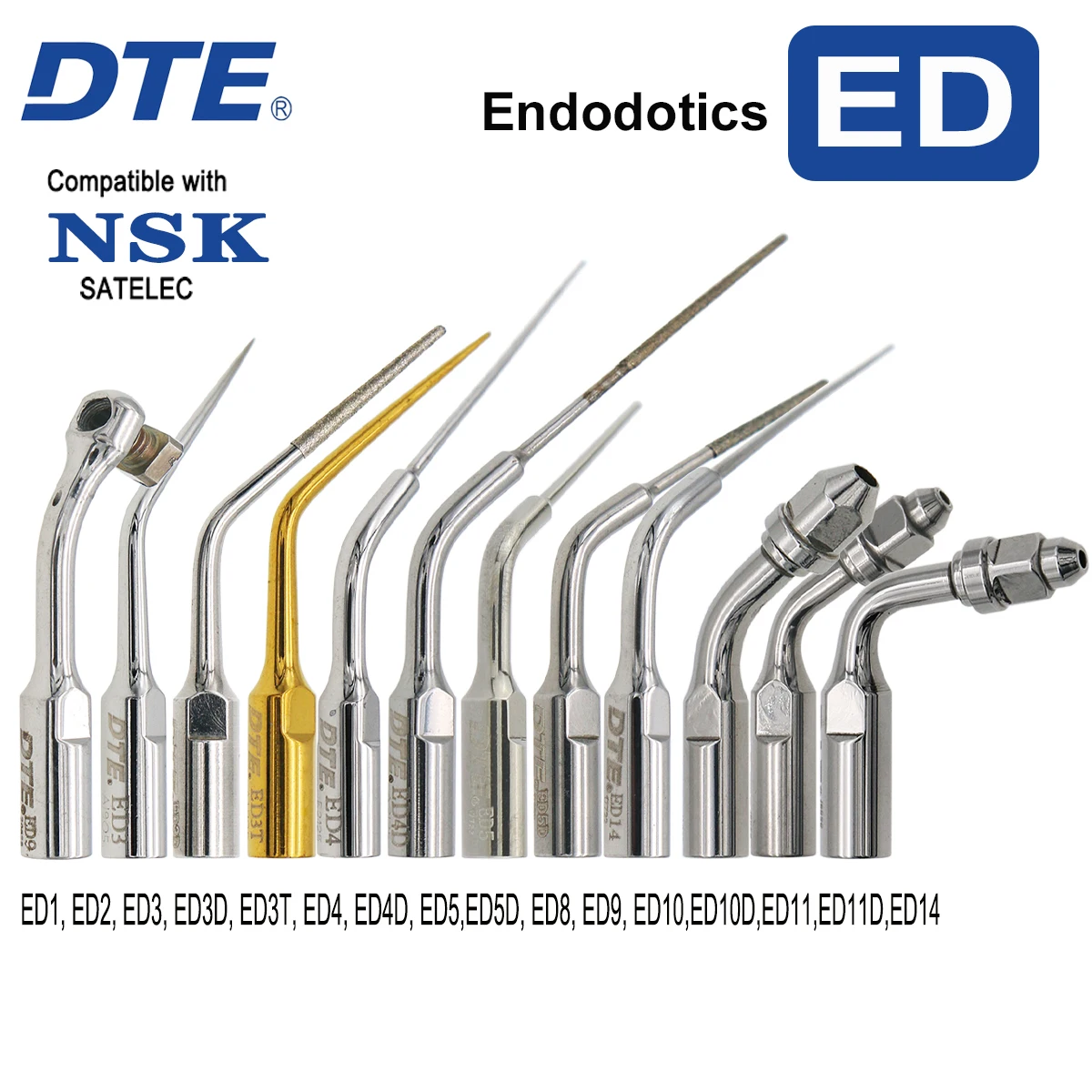 

Woodpecker DTE Dental Ultrasonic scaler Tips Fit Root Canal Treatment For NSK SATELEC Scaler Handpiece Dentistry Products Tools