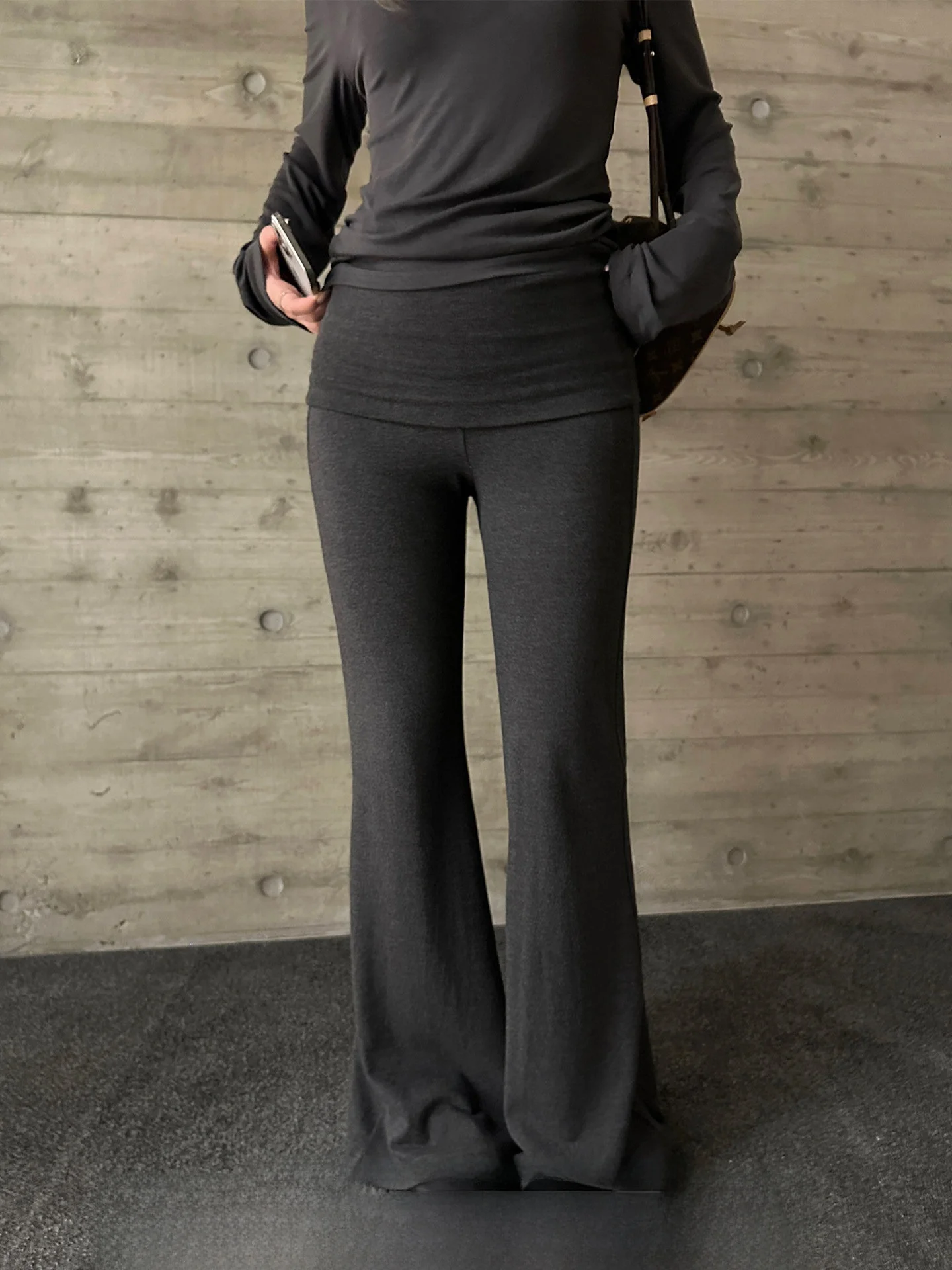 

Xzichic Women's Casual Pants l Waist Knitted Slim Fit Autumn Winter New Sle Long Pants Faionable Drapey Sle