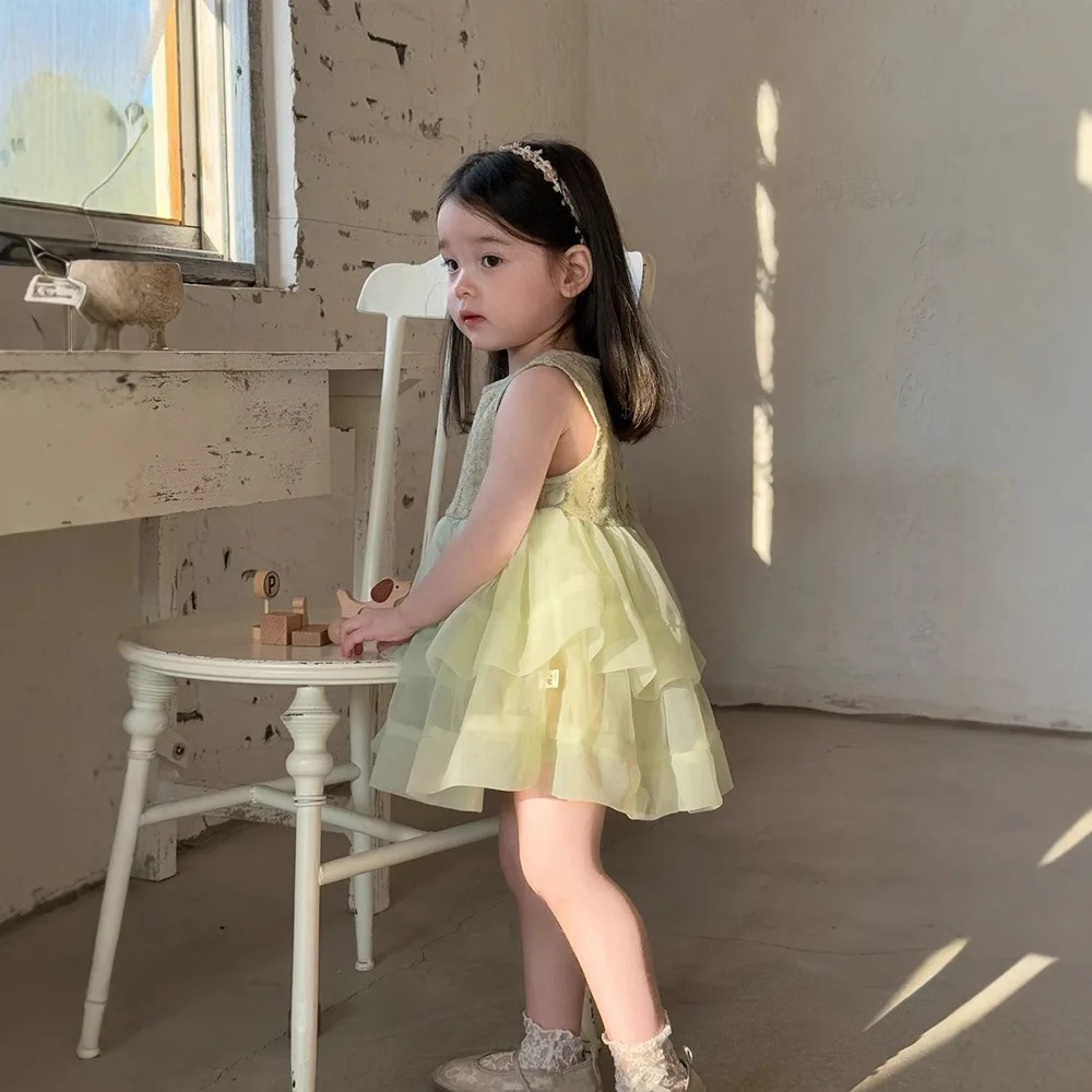 

Sweet Sleeveless Mesh Princess Dress for Girls Infants Baby Girls Summer Fashionable Comfortable Clothing