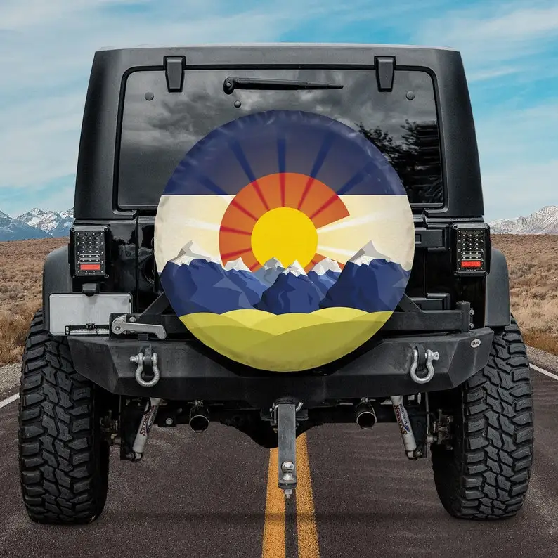 

Spare Tire Cover For RV, Sun Colorado Spare Tire Cover With Or Without Backup Camera Hole, Tire Cover Car, Happy Camppers Gift