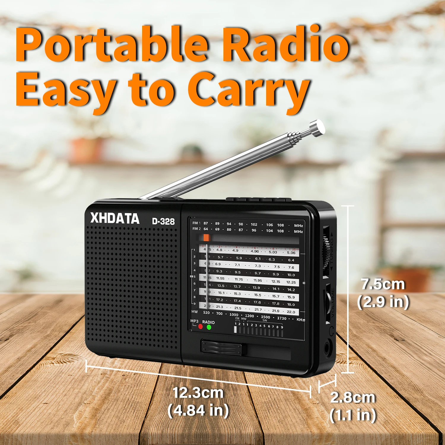 XHDATA D-328 Radio FM AM SW Radio portatile a onde corte lettore MP3 con scheda TF Jack ricevitore Radio 4Ω/3W