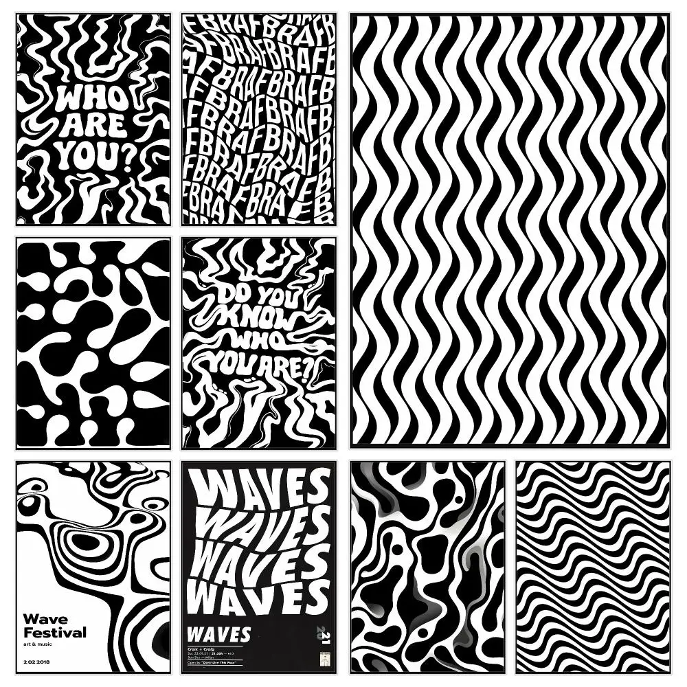 Abstract Art B-blob Abstract Liquid Grotesque waves Poster Trendy Aesthetic Wall Decor for Dorm & Bedroom