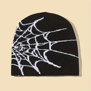 Jacquard Goth Spider Cap für Männer und Frauen, heißes Hüft -Hopfen -Netz, Unisex Elastic Mesh Hut, Schädelkappe, Y2K, neu, 2023 8 Hauptverkaufsschädel Betin - №3