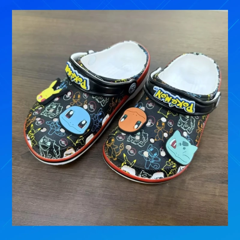 

Cute PokéMon Pikachu Printed Classic Hole Shoes Beach Sandals Shoes Adult Kids Cartoon Lightweight Non-Slip Comfortable Shoes