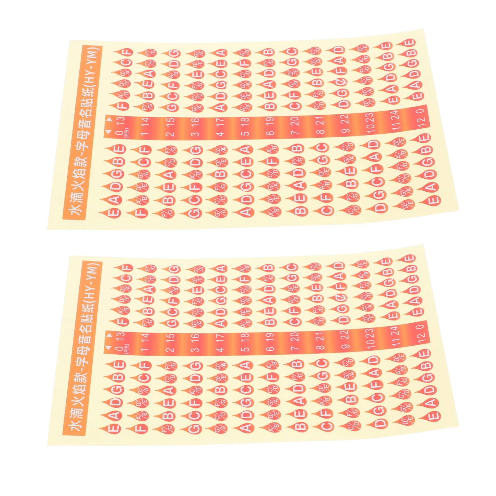 

2pcs Guitar Scale Stickers Colored Fretboard Notes Chart Map Practical Decals Outdoor No Residue Tear Off Lightweight
