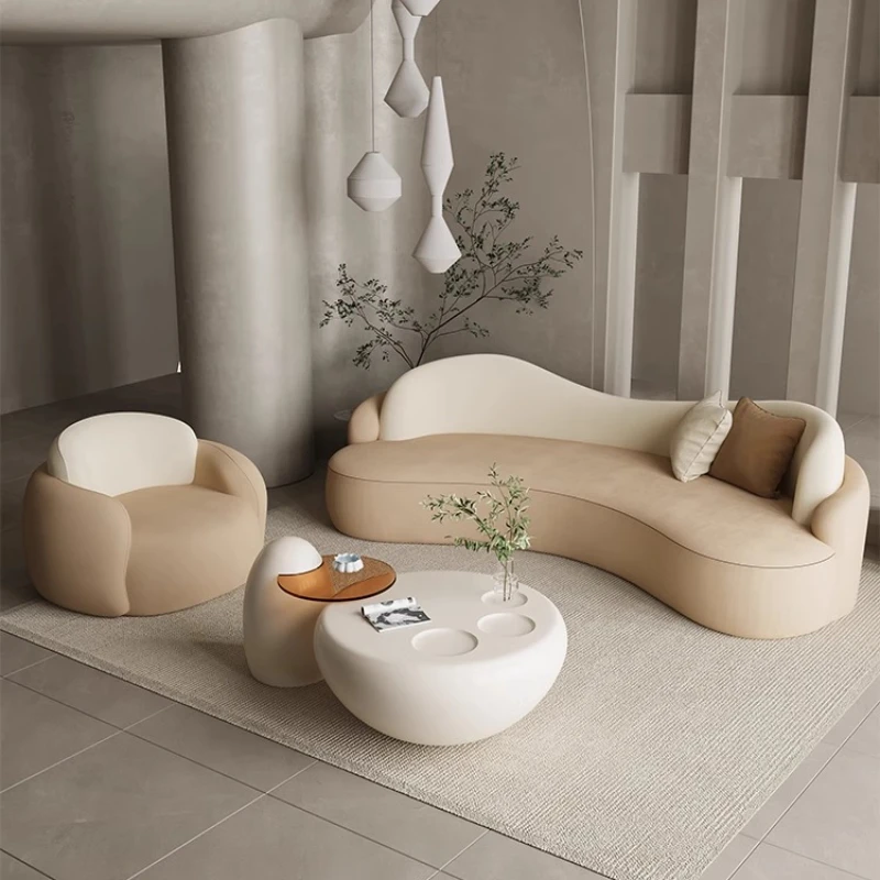 

Cream wind curved sofa special-shaped creative designer Internet celebrity beauty salon women's clothing store rest area nego