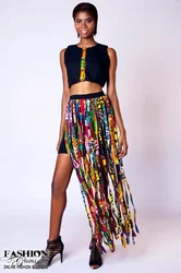 2023 African New Handmade Jewelry Cotton Strips Skirt Long Rope African Ankara Skirt Jewelry Accessories Wyb722