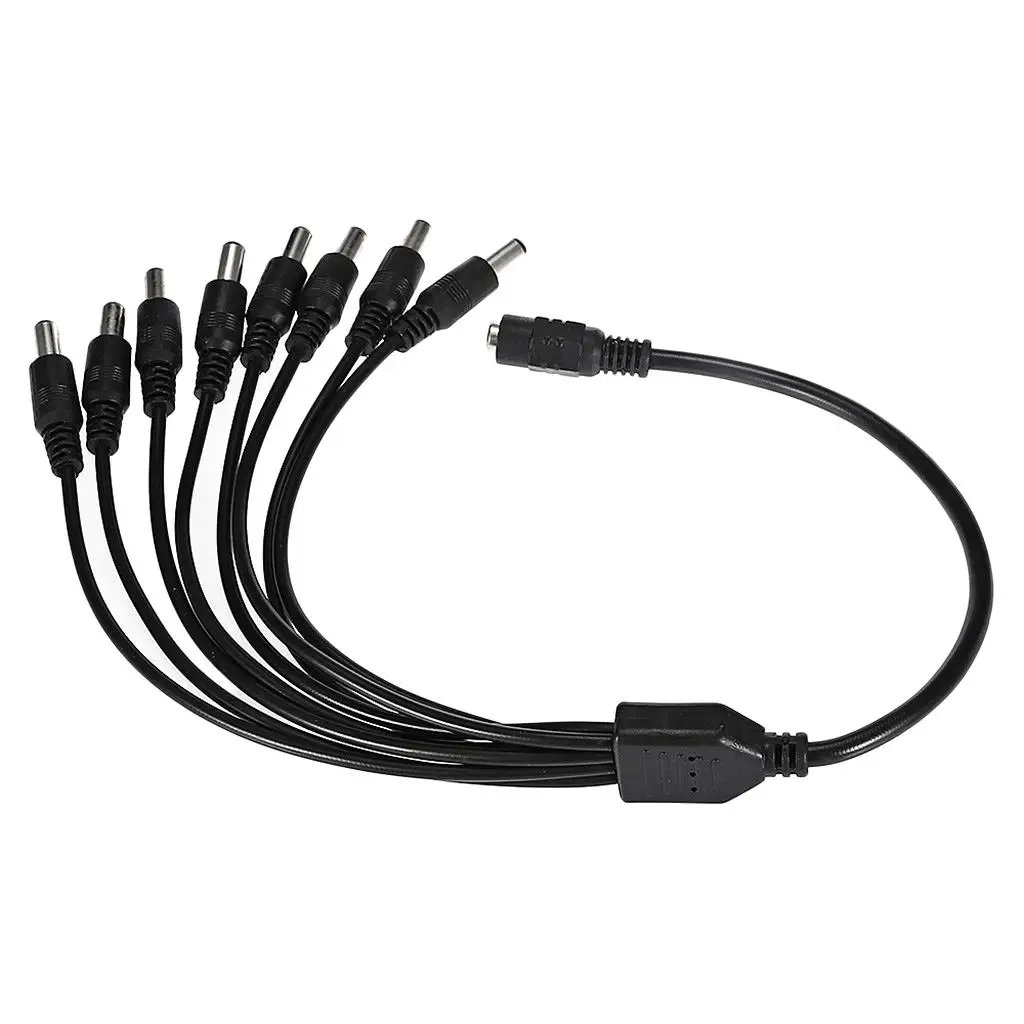 สายเคเบิลอะแดปเตอร์แยก DC ตัวเมียเป็น 8 ตัวผู้สำหรับกล้องแถบ LED