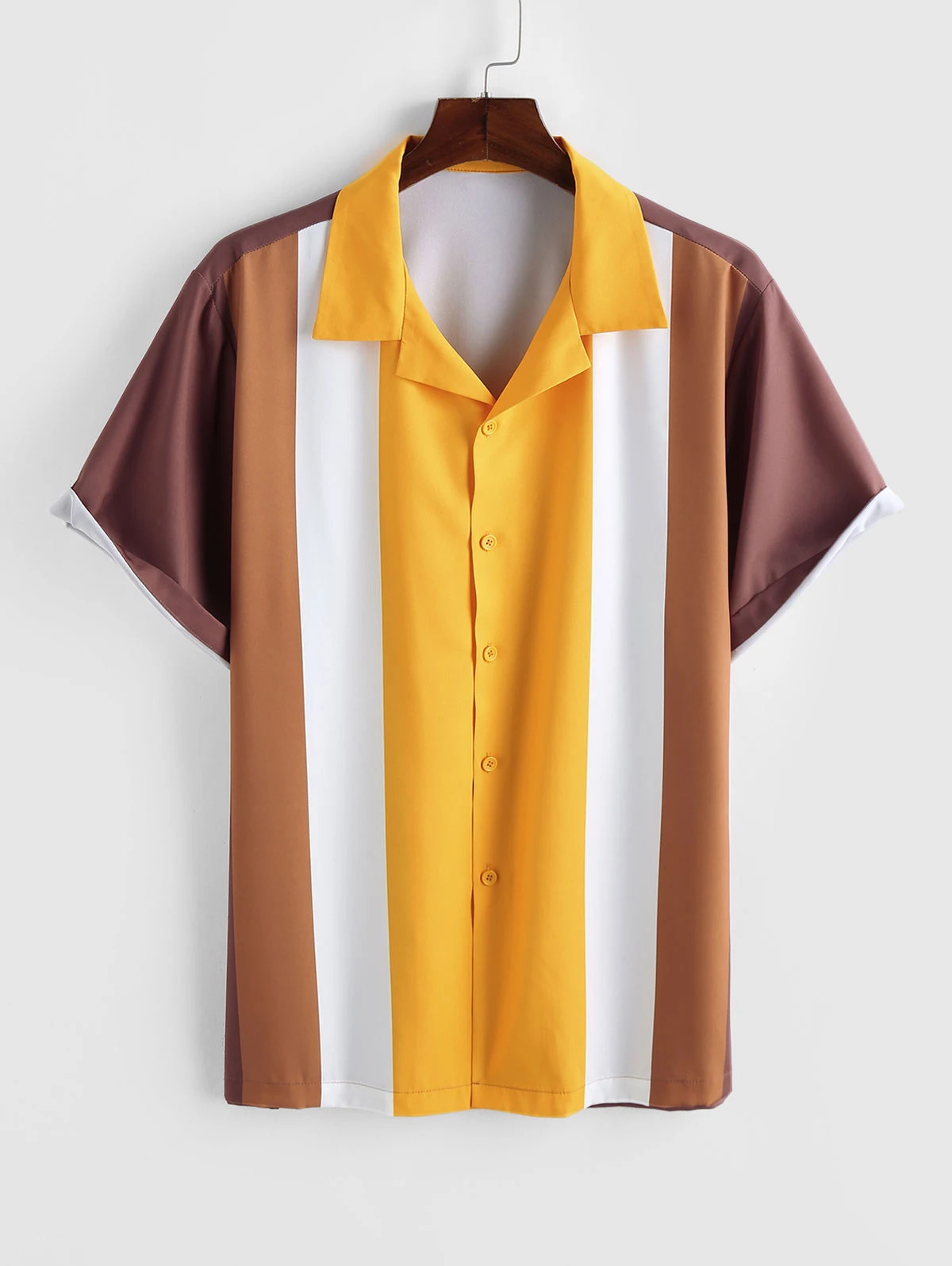 ZAFUL Colorblock Camp Collar Shirt