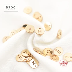 Real 14K Gold Filled 6MM Round Letter Charm for Jewelry Making DIY Accessories Necklace Charm Hypoallergenic Jewelry Accessory
