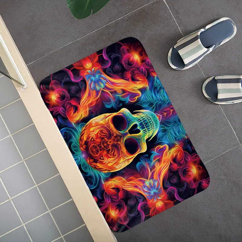 3pcs Halloween home bathroom floor mats Bath mat SSkull bathroom accessories rug Toilet mat Bathtub anti-slip carpet