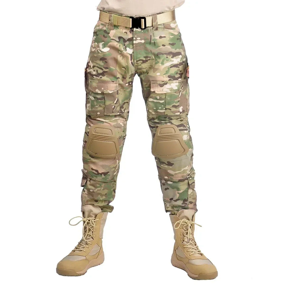 Männer Taktische Anzüge Outdoor Paintball Kleidung Uniform Schießen Kampf Wandern Uniform Camouflage Shirts Fracht Knie Pads Hosen – Detail 10