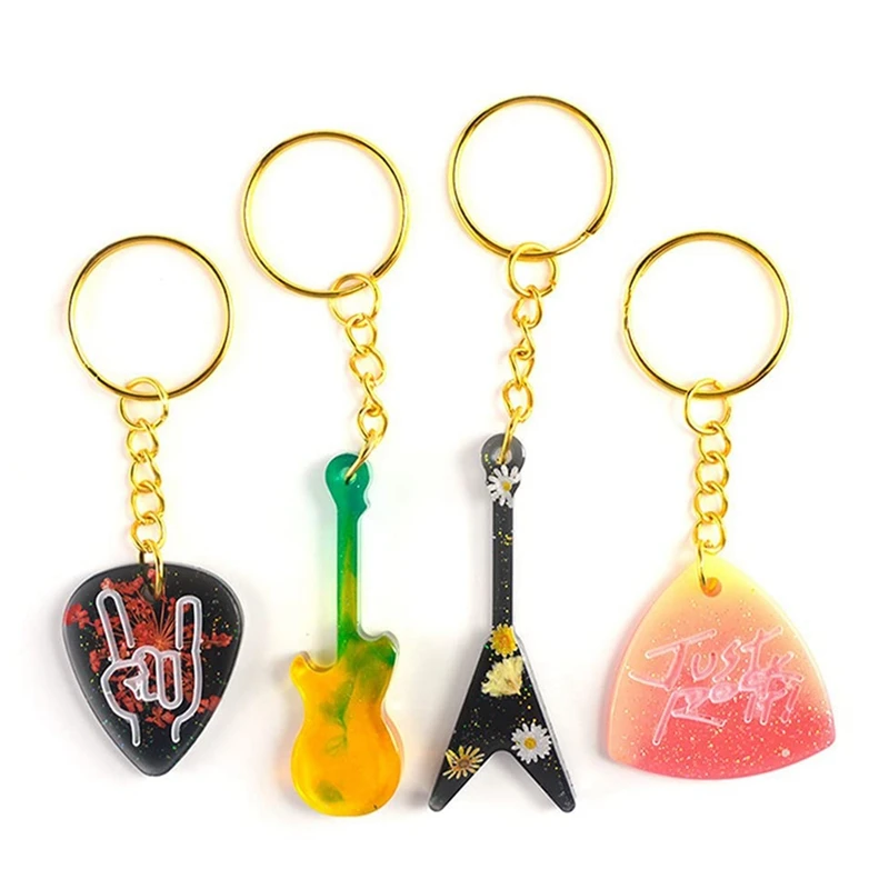 Guitar Pick Mould,Exquisite Resin Mold for Guitar Pick Triangle Plectrum Silicone Casting Keychain for Music Lovers