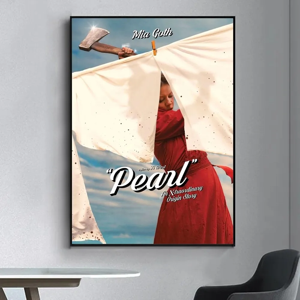 2022 Horror Film Pearl Poster Fancy Poster Wall Sticker per soggiorno Bar Vintage pittura decorativa centrale