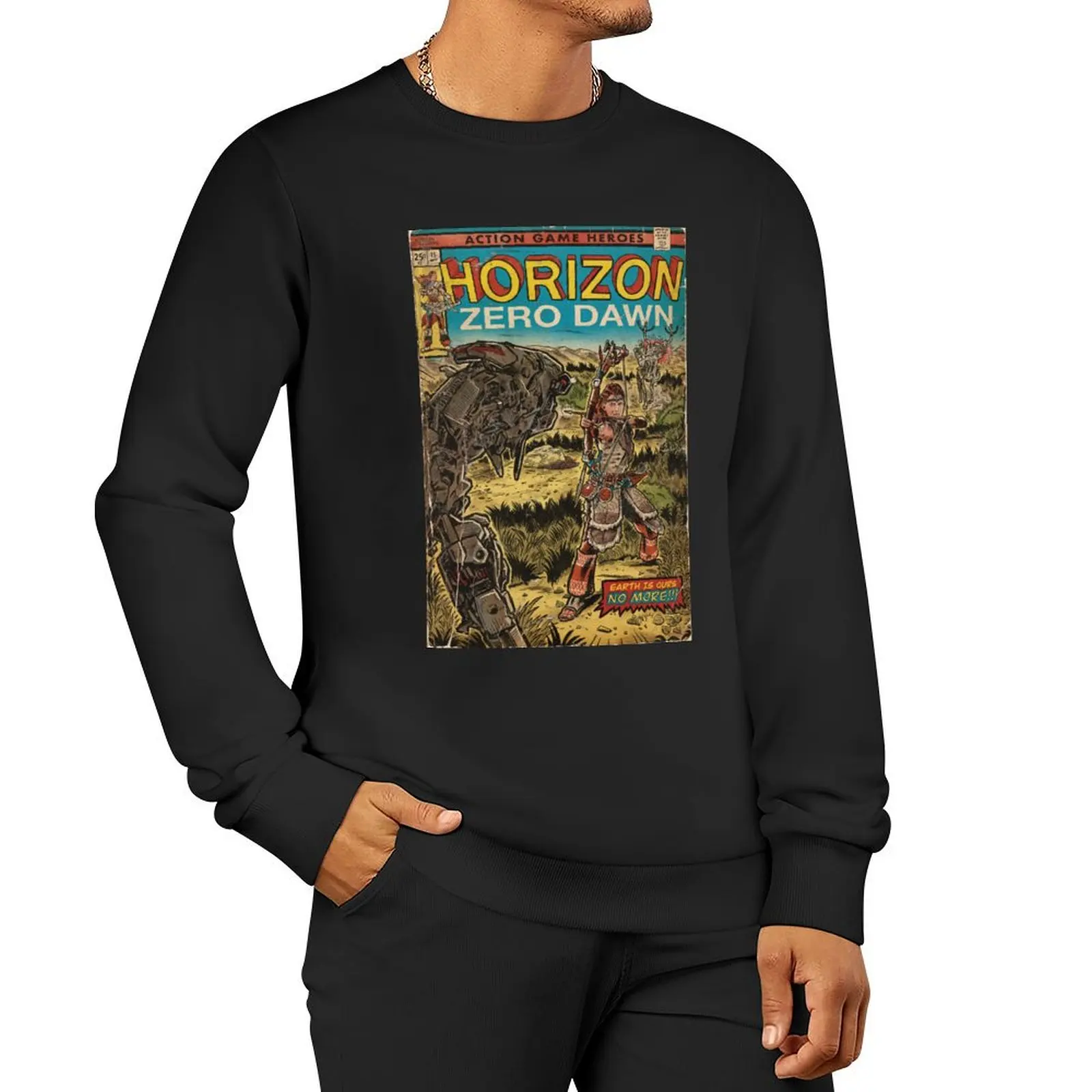 

Horizon Zero Dawn - comic cover fan art Pullover Hoodie men's coat autumn sweatshirt