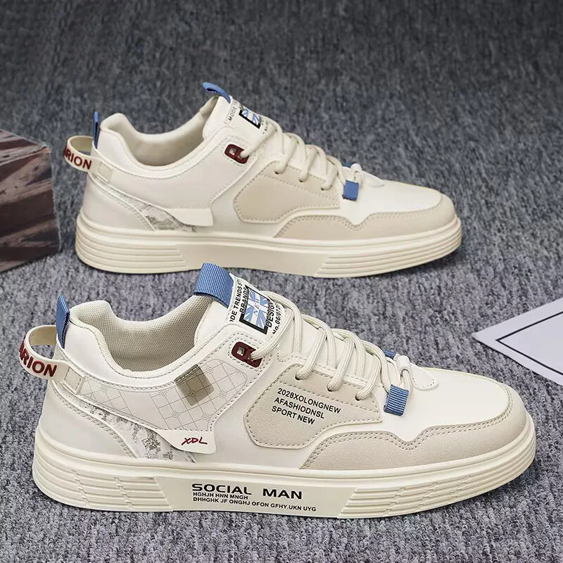 New Trendy Large Size Men's Leather Casual Shoes Korean Fashion Sports Shoes