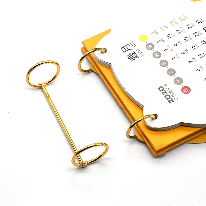 50pcs Metal 2 Rings Book Binder Circle Ring Calendar Binding Clips Loose Leaf Catalogue Album Notebook Paper Clip Storage