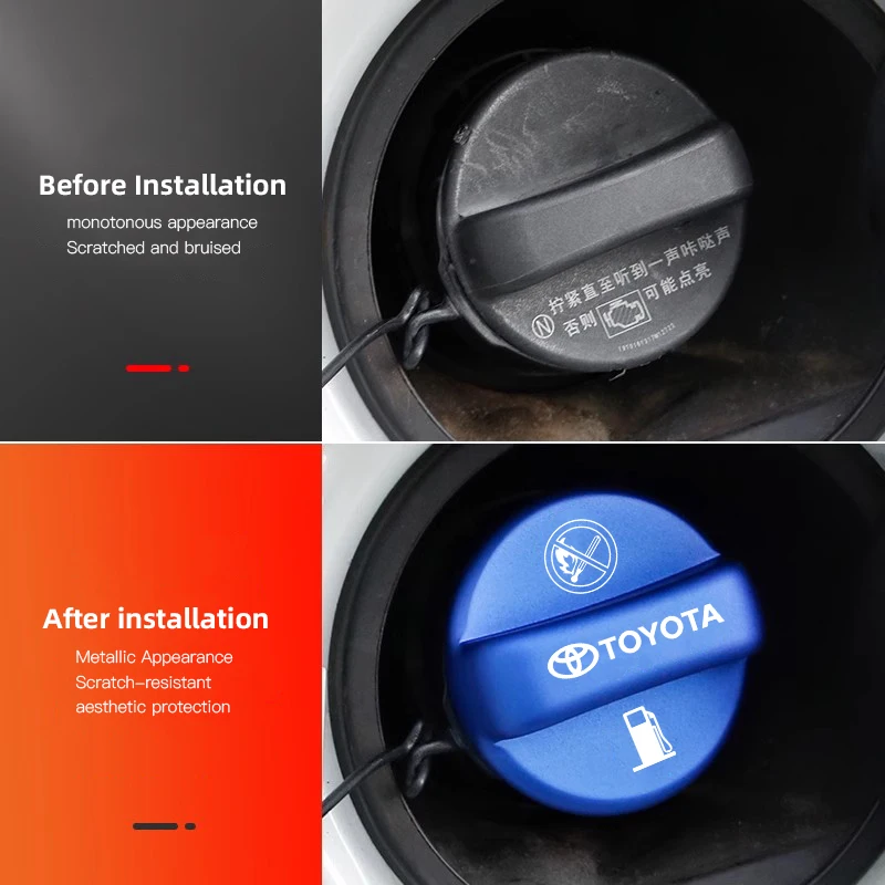 شعار السيارة غطاء خزان الوقود غطاء حماية معدني اكسسوارات لتويوتا كراون كورولا يارس أيجو بريوس كامري أوريس أفينسيس 4 عداء