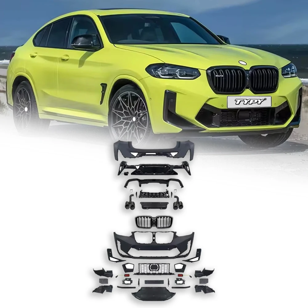 

Комплект кузова для BMW X4 G02, модифицированные КОМПЛЕКТЫ КУЗОВОВ 2022 X4M, передние и задние бамперы, дизайн 1:1