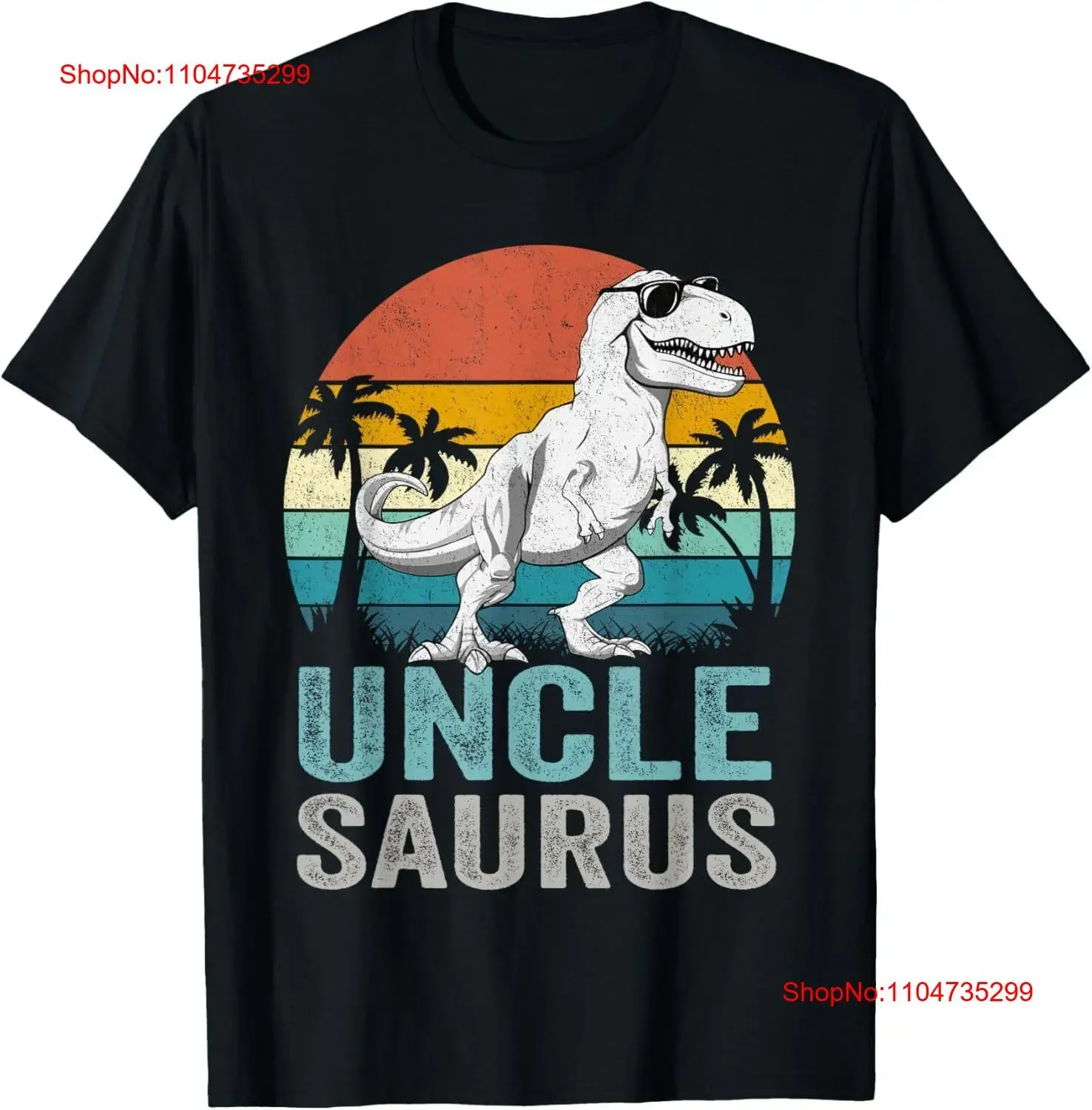 Unclesaurus T Rex ديناصور العم سوروس الأسرة مطابقة قميص خمر غسلها مريحة قليلا أعلى لارتداء اليومي لينة