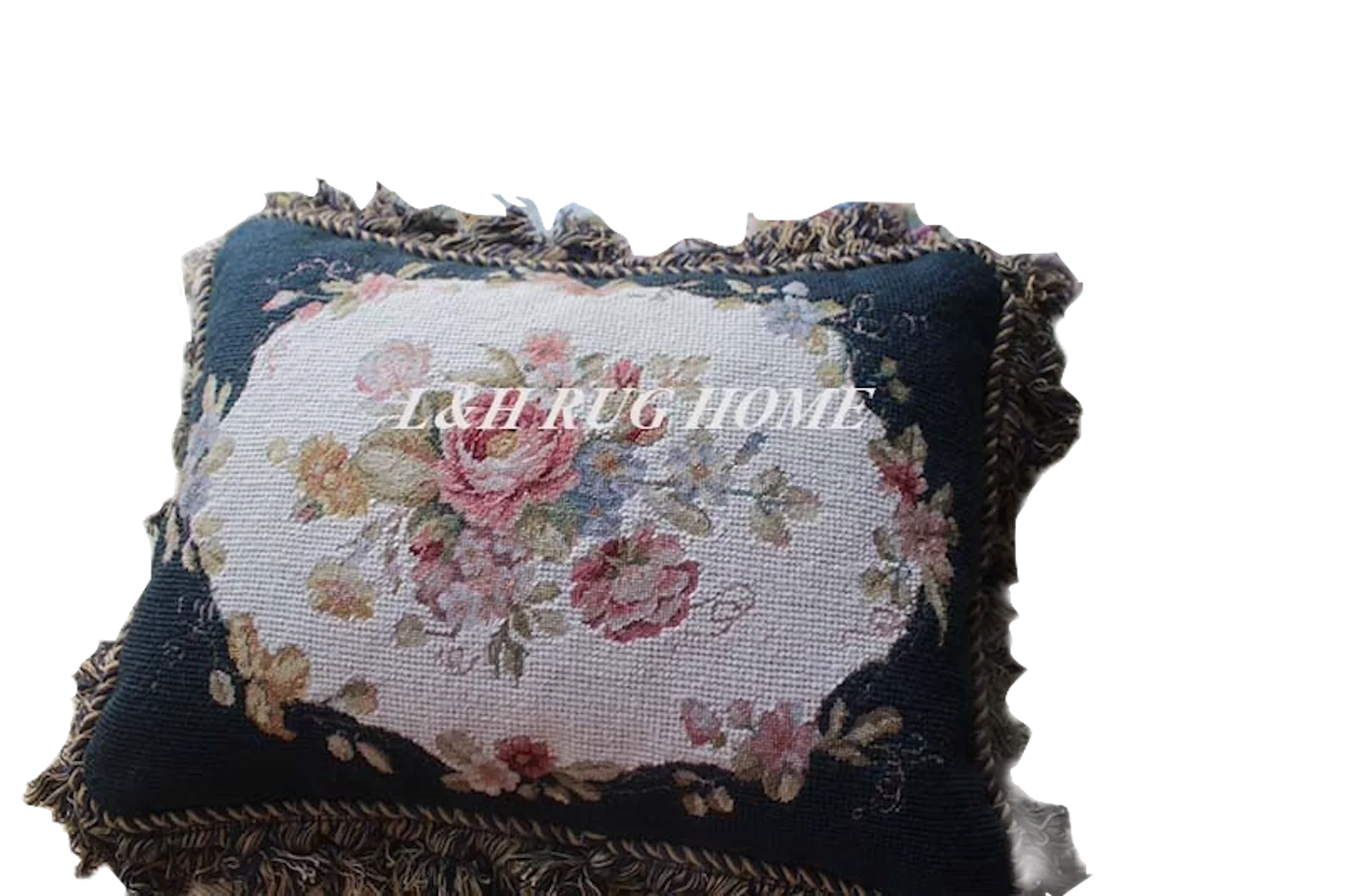 

Free shipping 10K+20K Needlepoint pillows, handmade woolen cushions, French Rose design. No Insertion