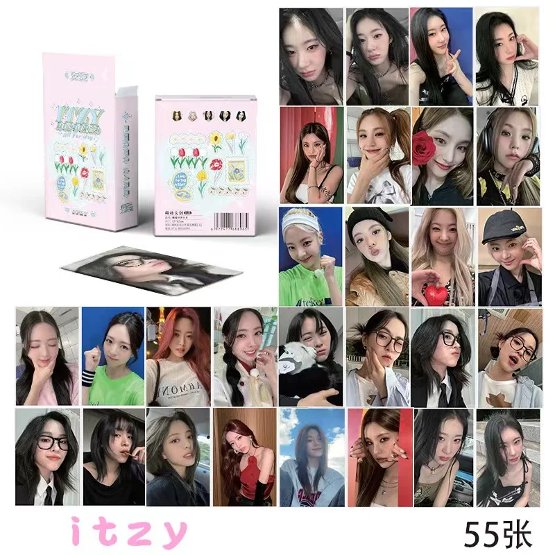 50 adet/takım Idol grubu lazer Photocard ZB1 GIDLE ITZY NMIXX yeni albümü kartpostal Lomo kartları HD fotoğraf baskılar resimler hayranları hediyeler