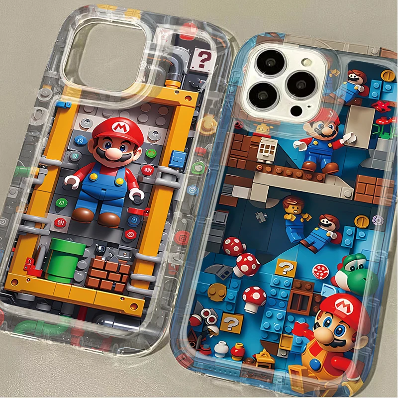 Building Blocks M-Marios Clear Case for Xiaomi 13T 12T 14 13 12 Pro 10 11 Lite 5G NE POCO X6 X5 X4 GT X3 NFC F3 F4 F5 F6 Pro M5S