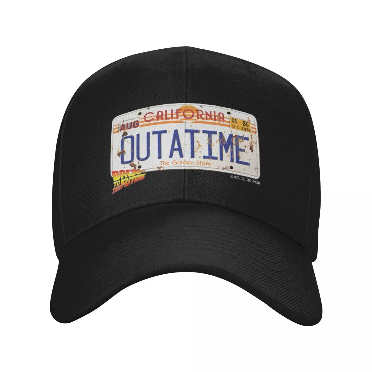 BACK TO THE FUTURE - LICENSE NUMBER PLATE - TIME MACHINE CAR Baseball Cap Brand Man cap Visor Golf Hat Man Caps Male Women's