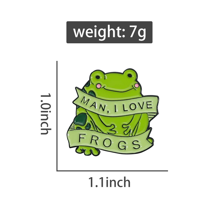 I Love Frogs Enamel Pins MILF Cartoon Brooches Lapel Badges Funny Animal Jewelry Gift for Man woman wholesale