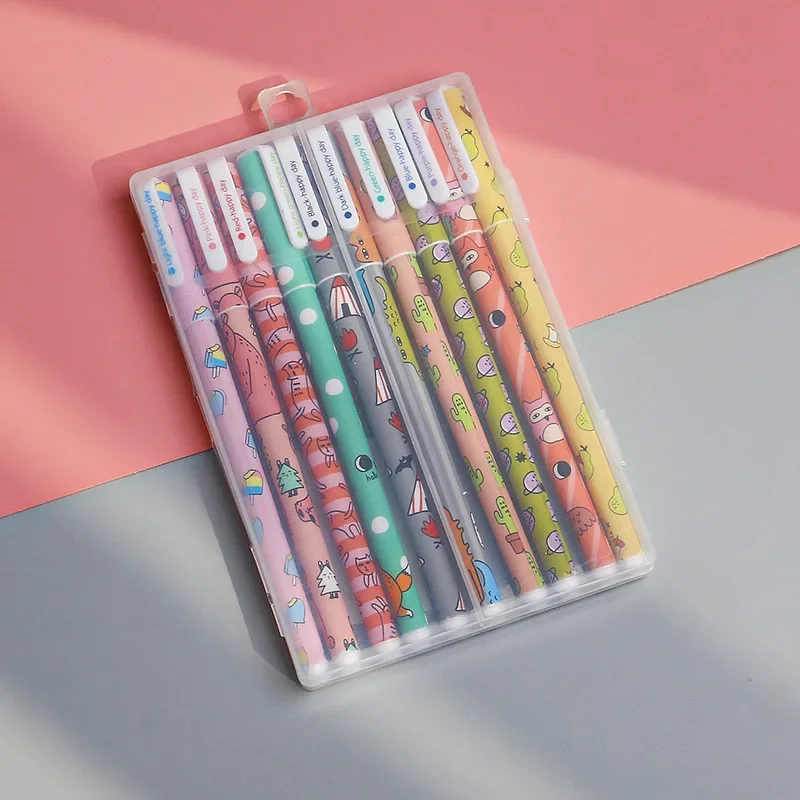 10 قطعة/المجموعة لطيف الطازجة الأزهار هلام أقلام مجموعة Kawaii الملونة هلام القلم العودة إلى المدرسة القرطاسية العنصر ل مخطط DIY رسم اللوحة