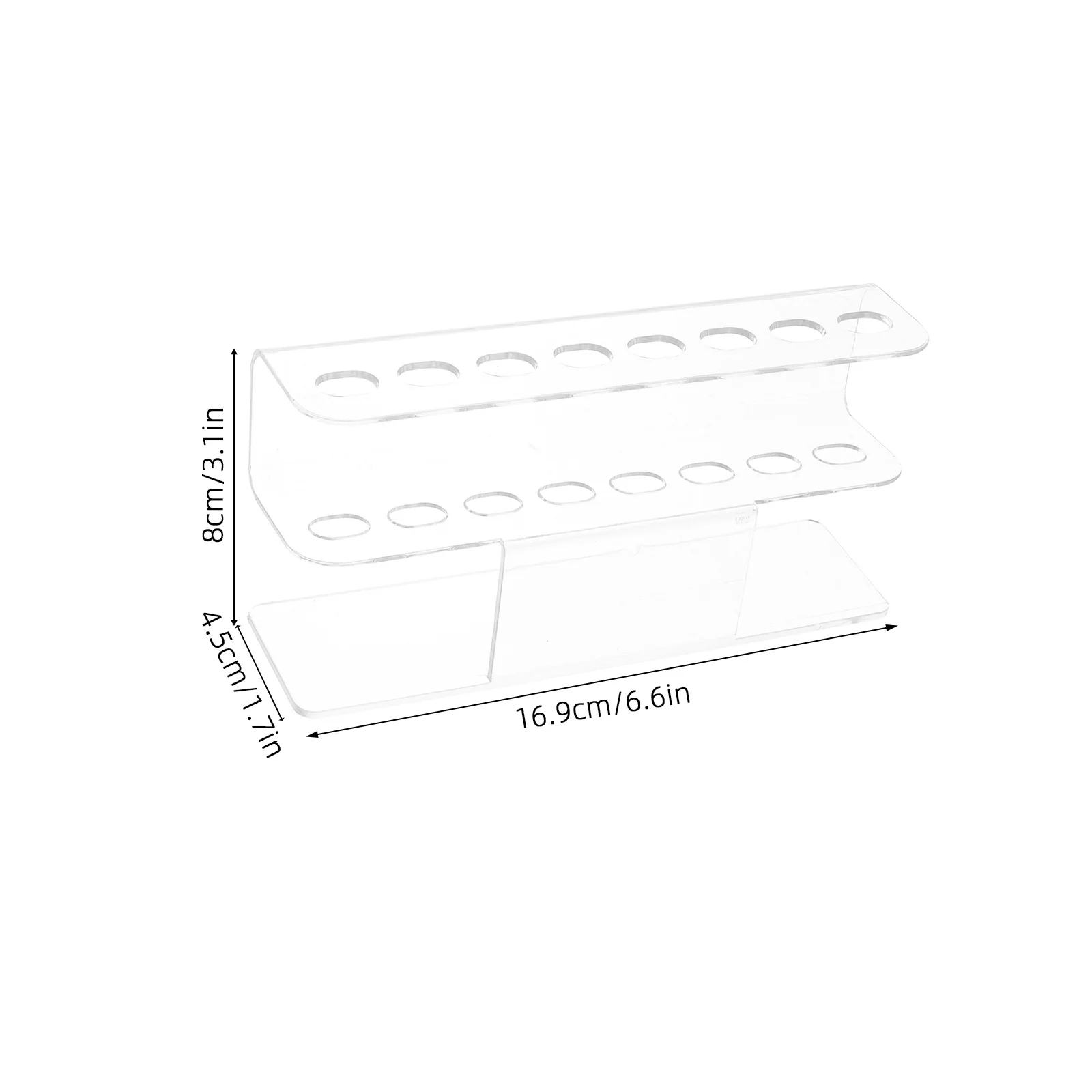 Soporte organizador de herramientas para uñas de acrílico transparente, soporte para pinzas con 8 ranuras, estante para brochas de maquillaje, soporte de exhibición para decoración de uñas, accesorios de salón, 2 uds.