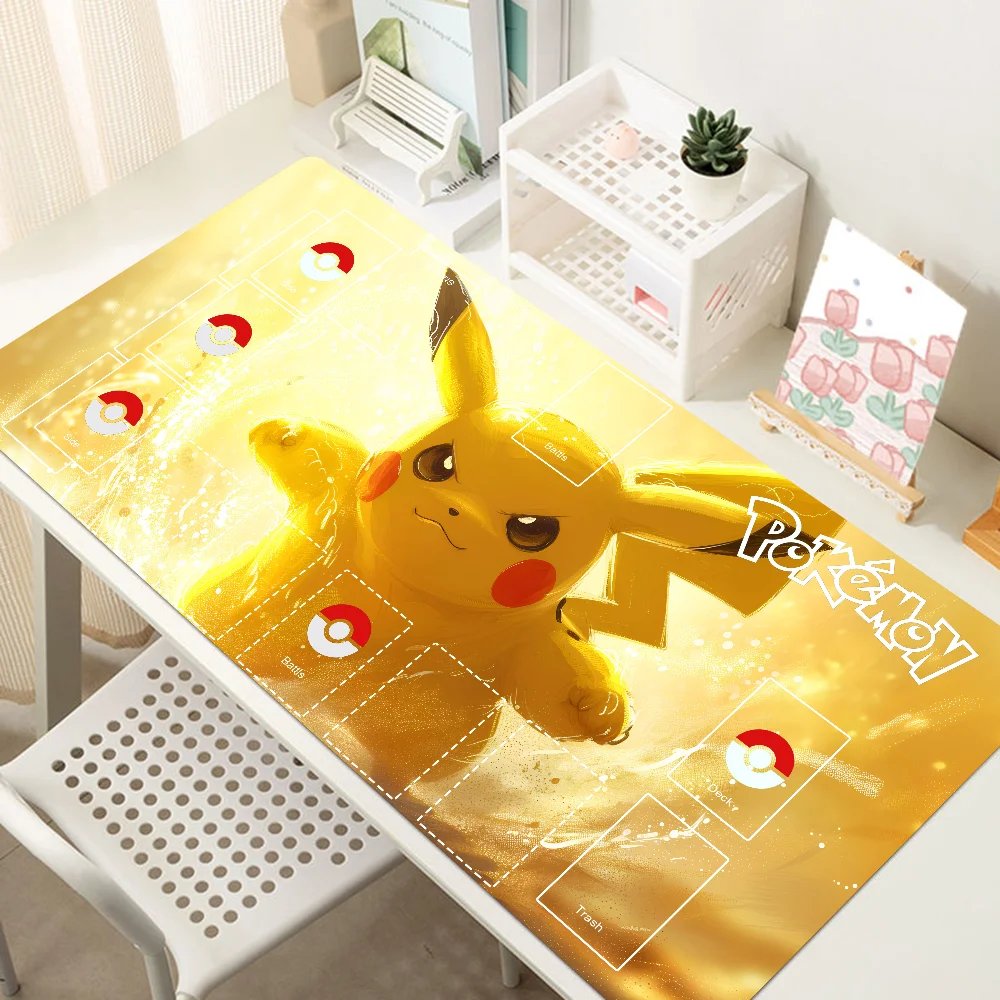 

Большой коврик для мыши в стиле аниме P-Pokemon Pikachu, игровой коврик для мыши, утолщенный Настольный Коврик для компьютерной клавиатуры