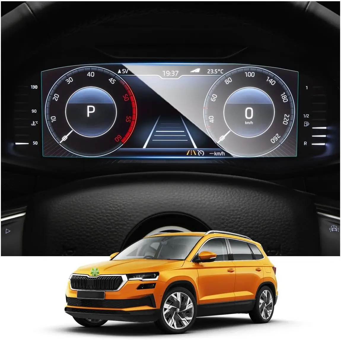 Für Skoda Octavia Pro A8 Skoda Superb Kodiaq Karoq Kamiq Octavia 4 10,25 Zoll Instrument gehärtetes Glas Displayschutzfolie