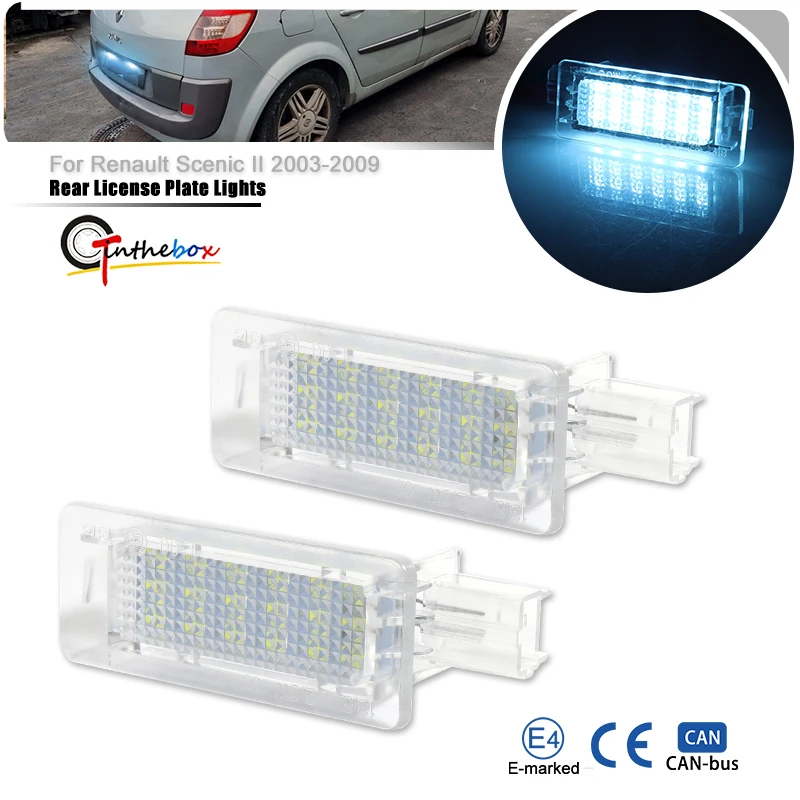 2pcs Tail License Plate Led Lights For Renault Captur Kaptur Espace Fluence Scenic Latitude Laguna Modus Zoe Dacia Duster Lodgy