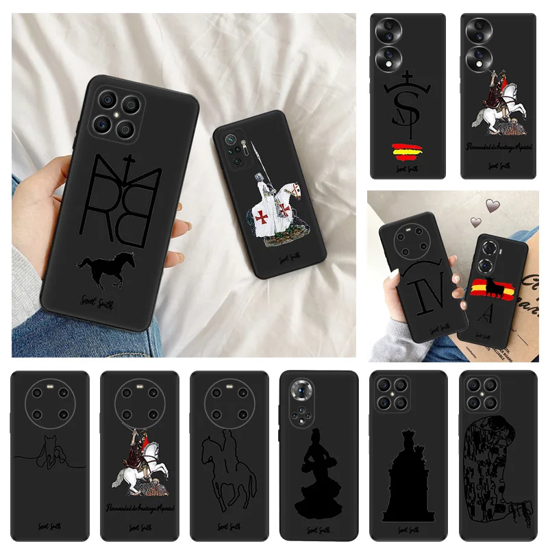 Ultra Thin Silicone Soft Phone Case For Honor X8 X7 X9 b X6 4G 70 90 Magic5 Pro 8x Pixel 8 7 6 a Horse Knight King Matte Cover