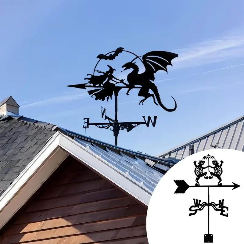 Weathervanes For Garden Iron Garden Weather Vane Yard Metal Art Outside Stake Weatherproof Wind Direction Indicator For