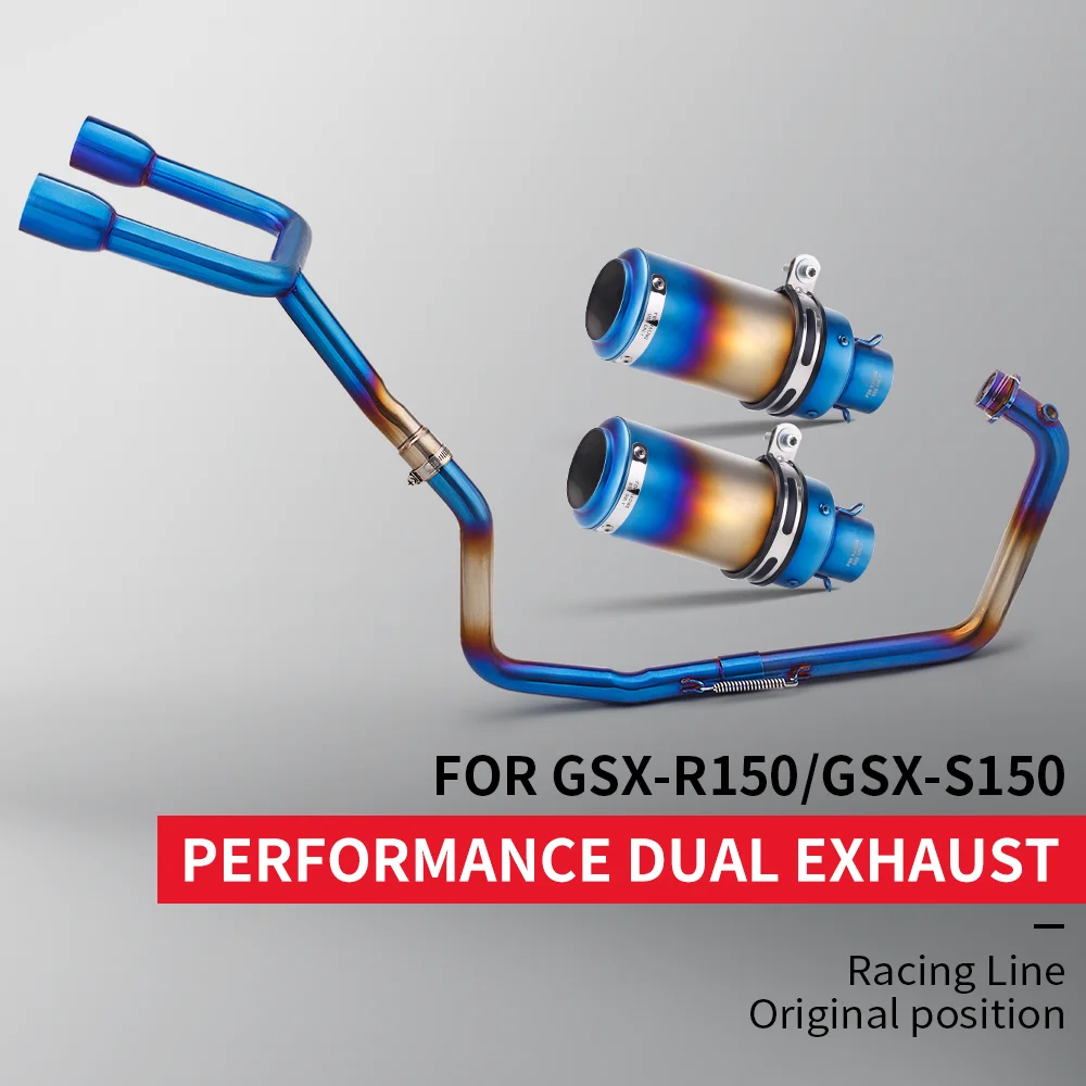 FOR GSX150R GSX150RR GSX-R150 GSX-S150 (2017-2021) motorcycle stainless steel dual front exhaust system complete set 51mm