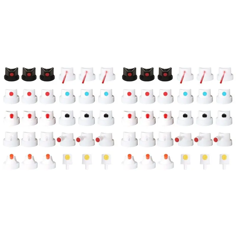 B97A-60PCS Spray Paint Caps & Nozzles Kit,Adapter Set For Female Cans,Spray Can Nozzle,Artist-Grade Spray Control Kit