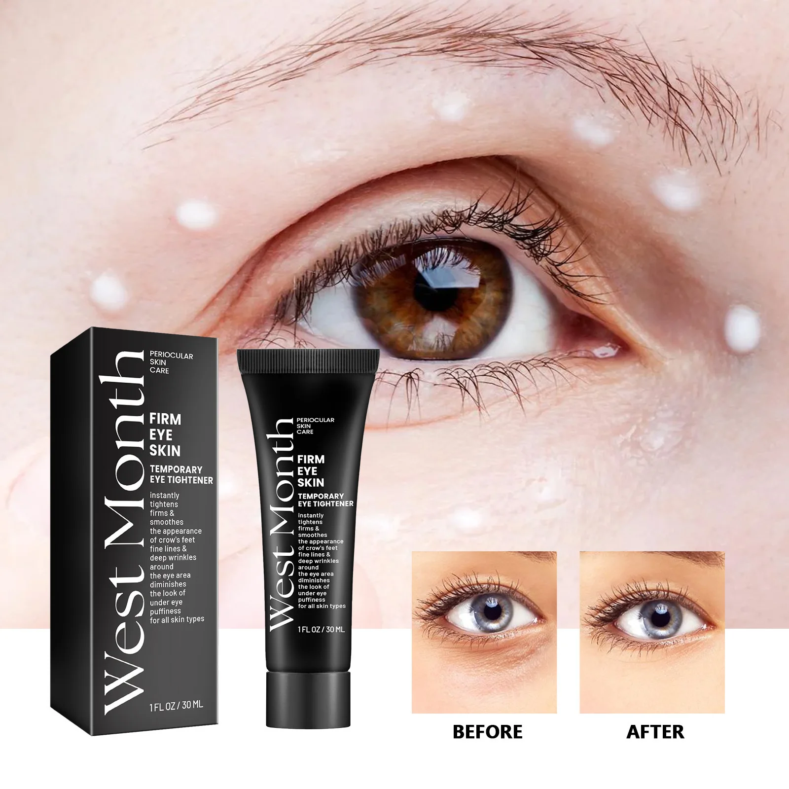 

30ml West & Month Firming Eye Cream Fading Wrinkle Eye Bags Dark Circles Magic Lines Fishtail Lines Moisturizing Eye Skin Care