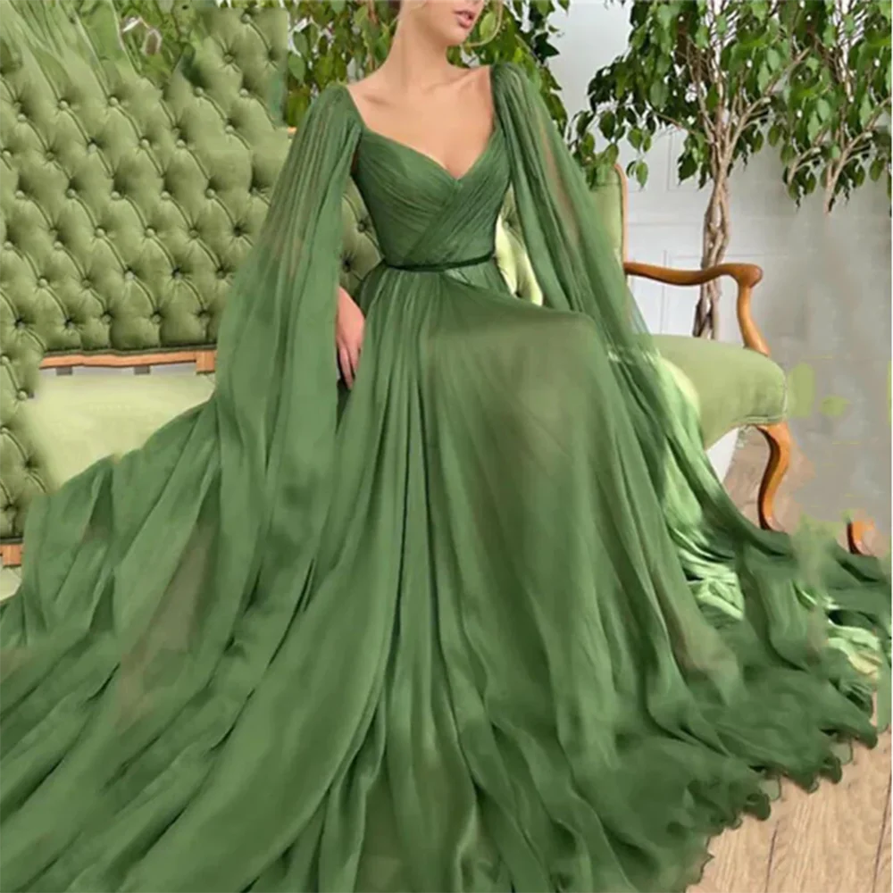 

Luxury Green Simple Women Prom Dress Floor Length Sweetheart A-Line Fairy Pretty Slimming Vestidos De Fiesta Robes De Soirée