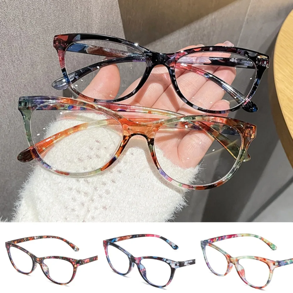 

Colorful Floral Print Presbyopia Glasses Flower Anti Blue-ray Farsightedness Reading Glasses Vision Care Large Frame