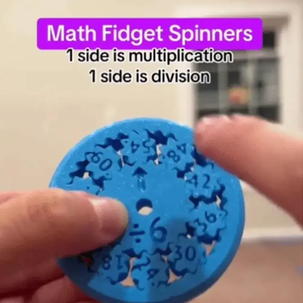 Math Fact Fidget Spinner, Multiextrêmes and Division Fidget Spinner Toy for Kids, Thicmers and Fidgeters, Who Learning Math