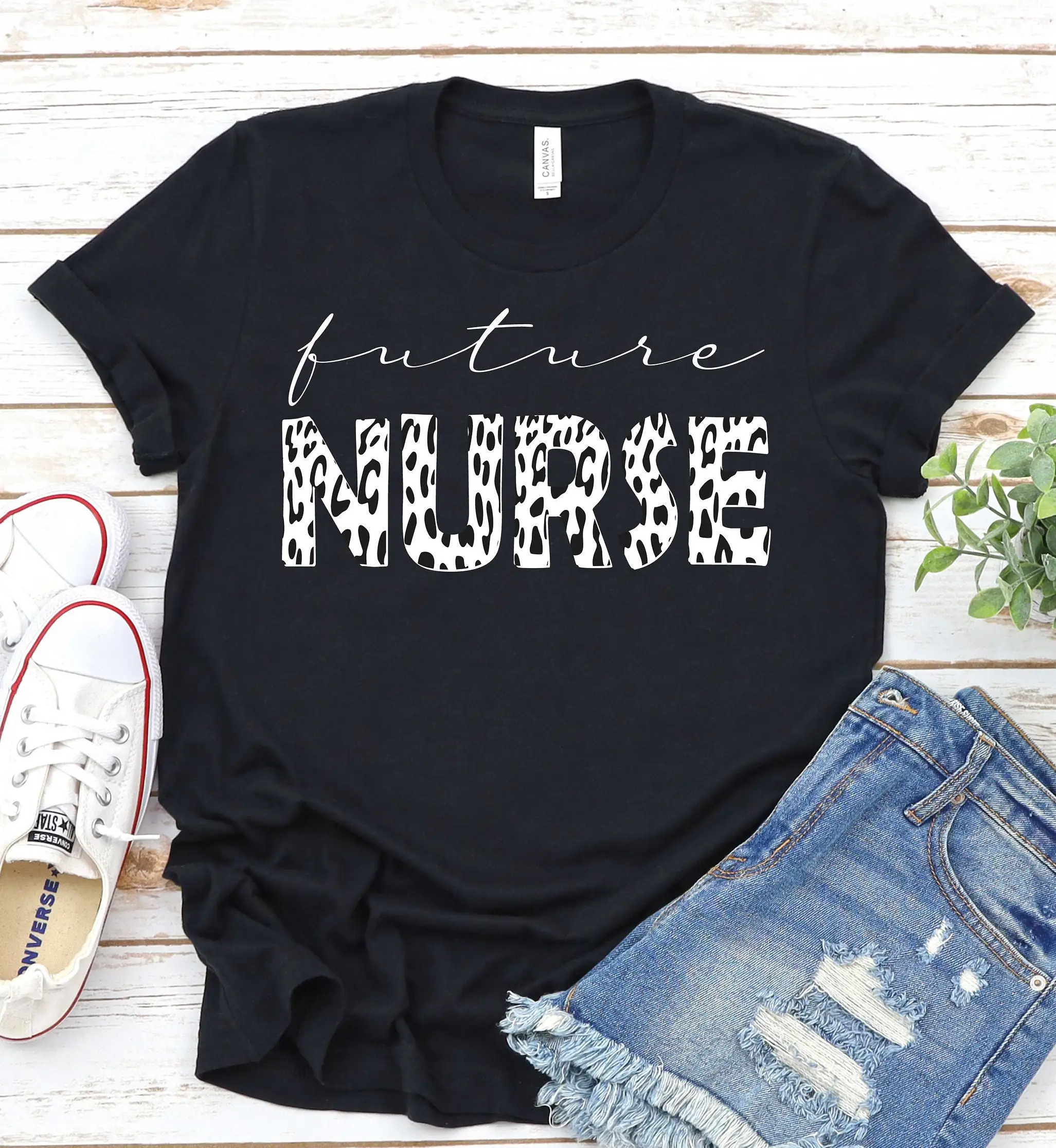 

Future Nurse T Shirt Nursing Student Leopard Nurses School Life For