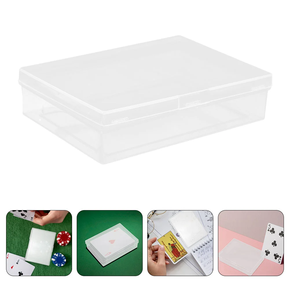 4 Pcs Card Storage Box Cards Playing Game Container Holder for Packing Boxes Cases Plastic Holders