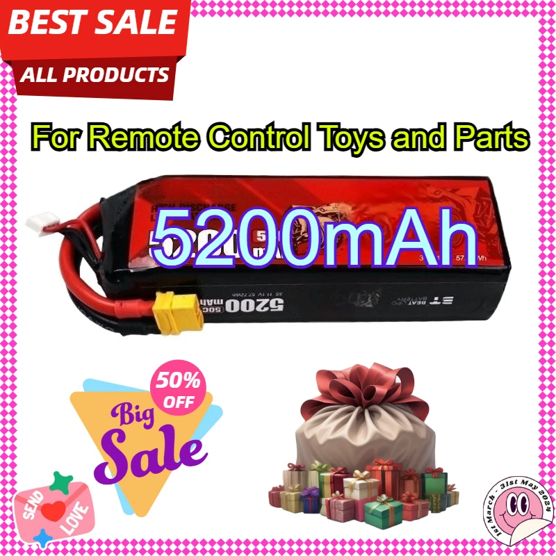 

11.1V 50C High-Performance battery 5200mAh 3S High Power Long Endurance for Remote Control Toys and Parts