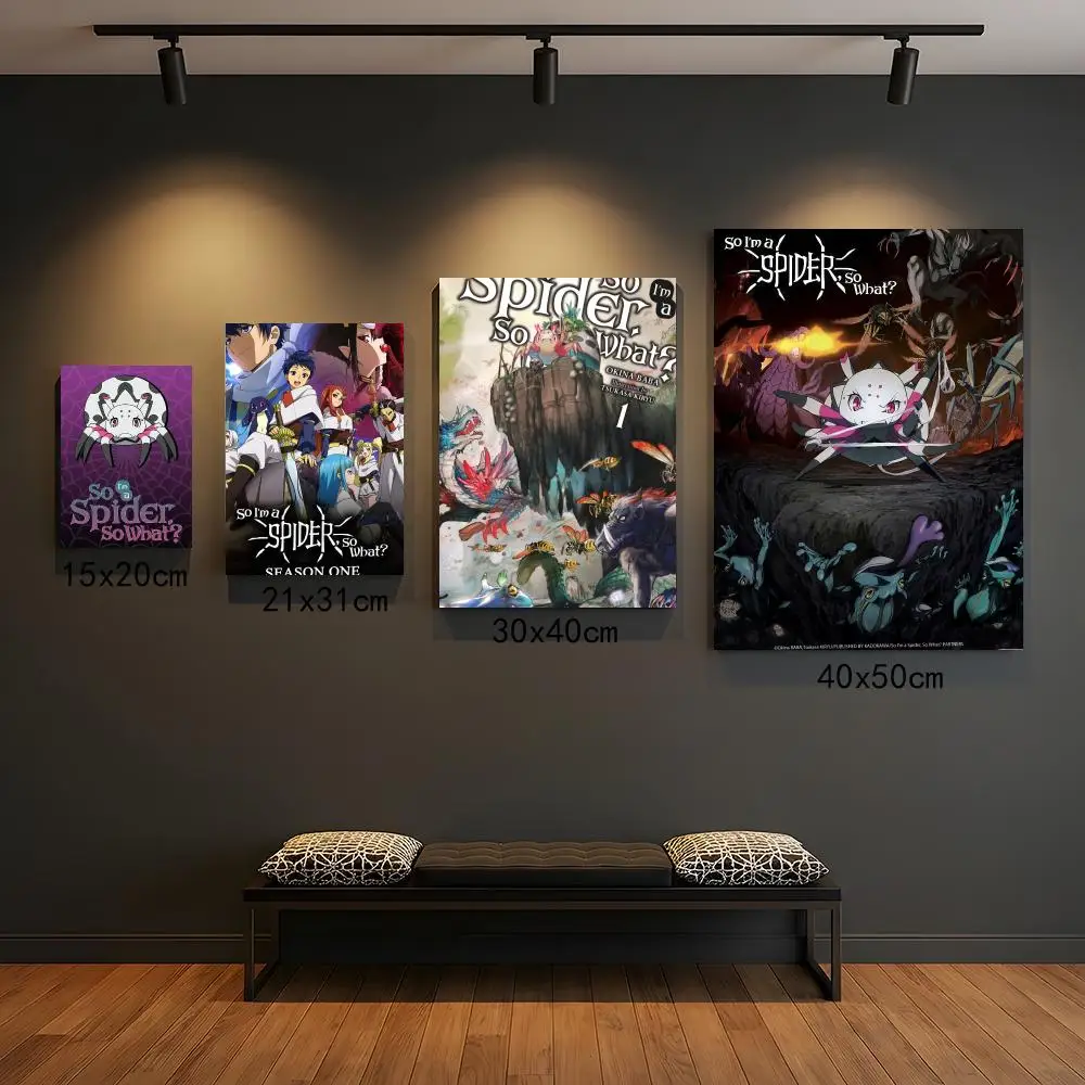 anime S-So Im a Spider So What-T Poster Self Adhesive Wall Decor for Modern Home Cafe Office and Bar