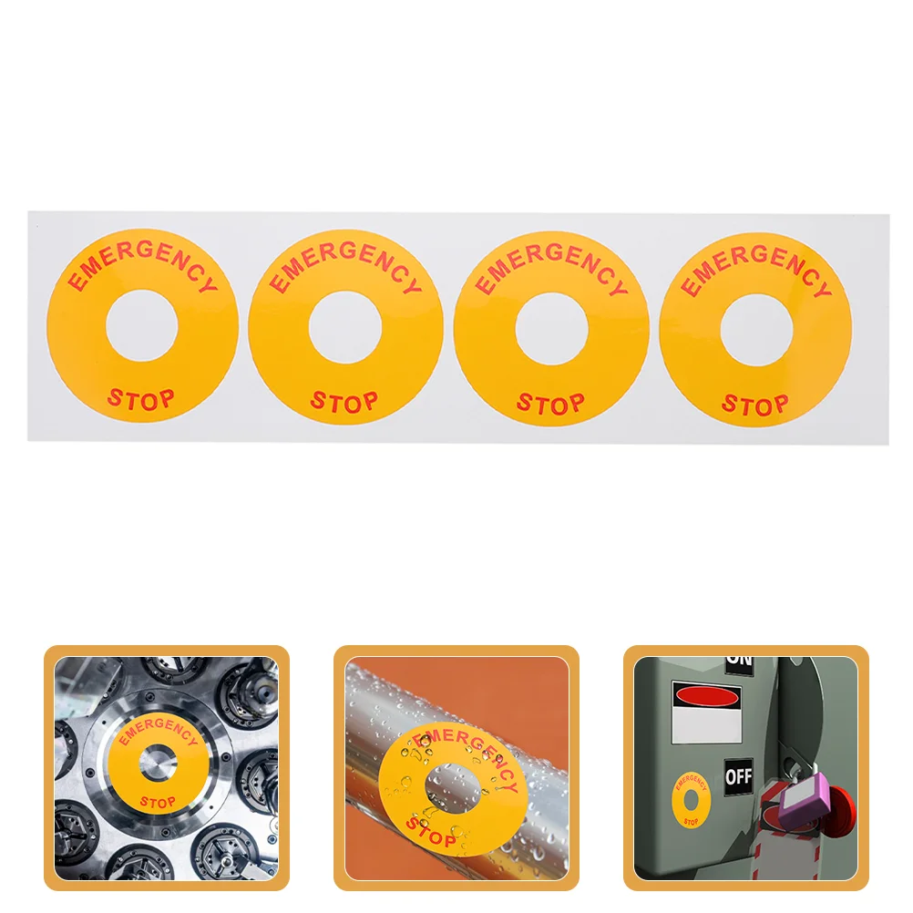Equipment Warning Labels Emergency Stop Sticker Machinery Stickers Sign Decals Nail The Caution