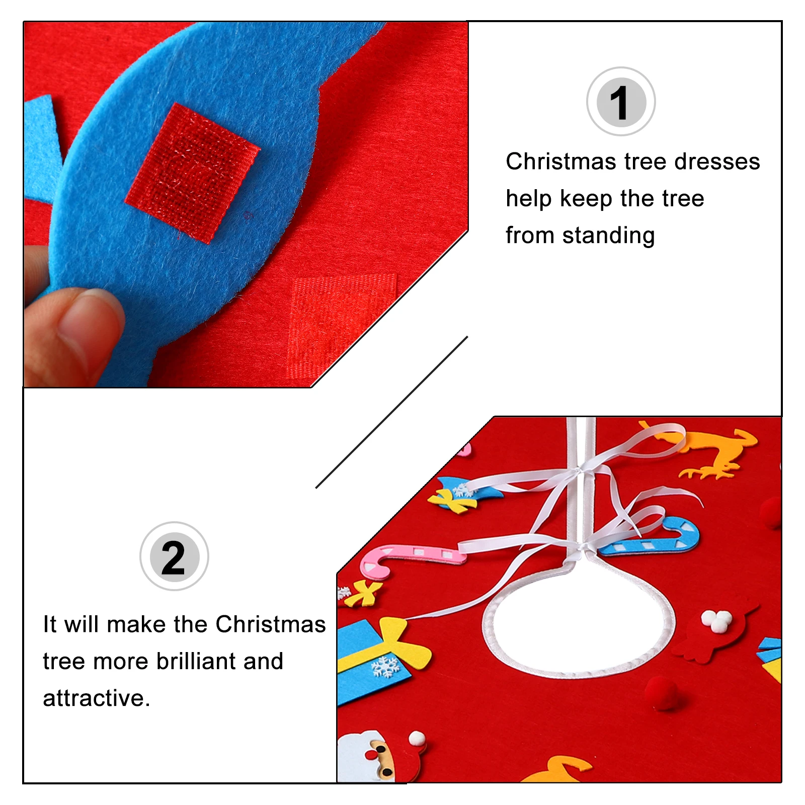 

Christmas Tree Skirt Kit Decoration Party Supplies Xmas Dress Ornament Felt Cloth Festival
