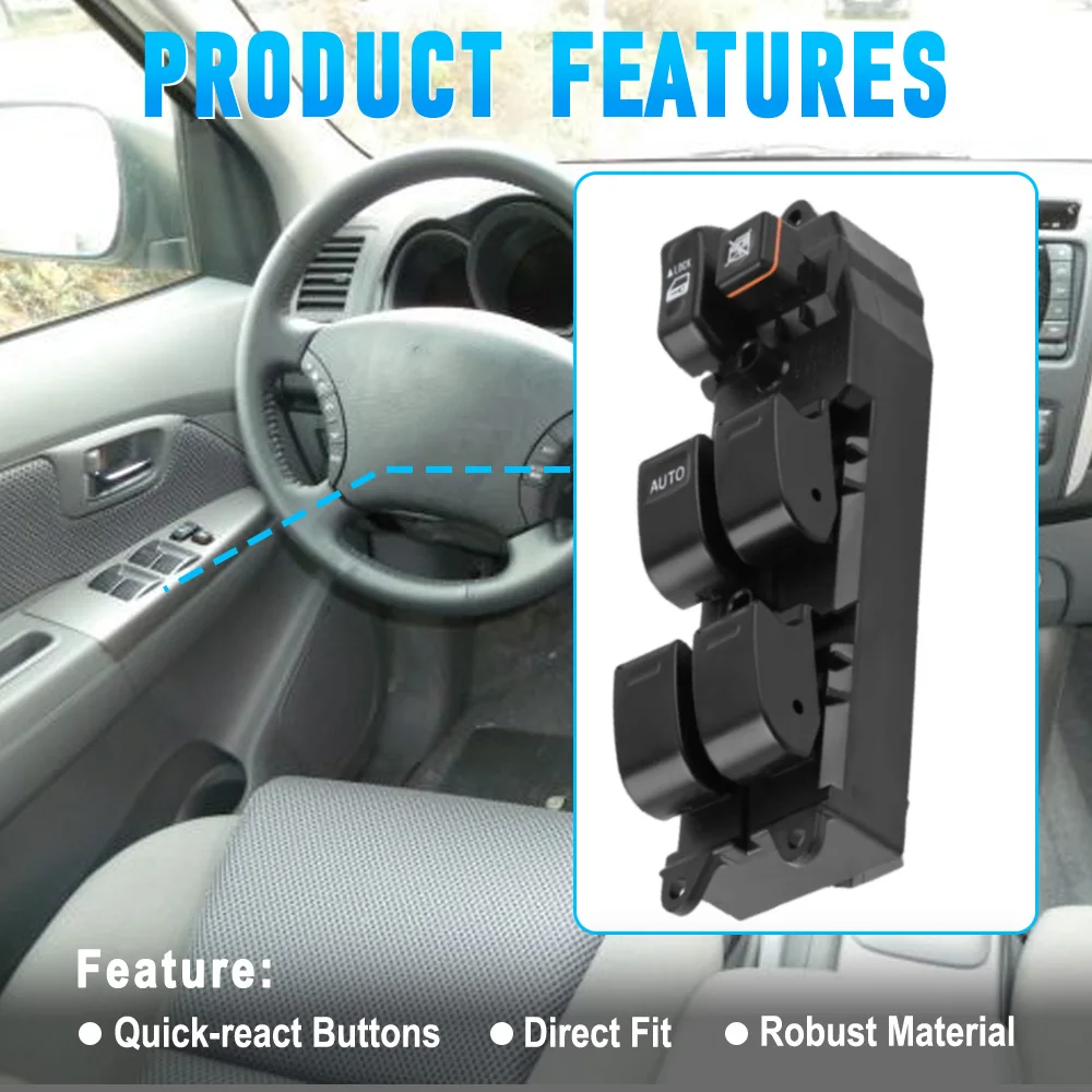 

For Toyota Fortuner Hilux 2004-2015 Auto Front Left Drive Side Master Power Window Lifter Control Switch 848200K100 84820-12480